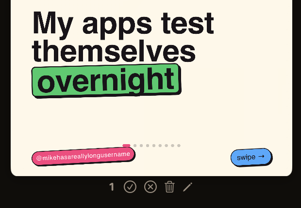 A finished slide in Bearousel with its approve, reject, delete and edit buttons underneath.